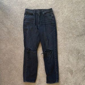 American eagle black distressed mom jeans